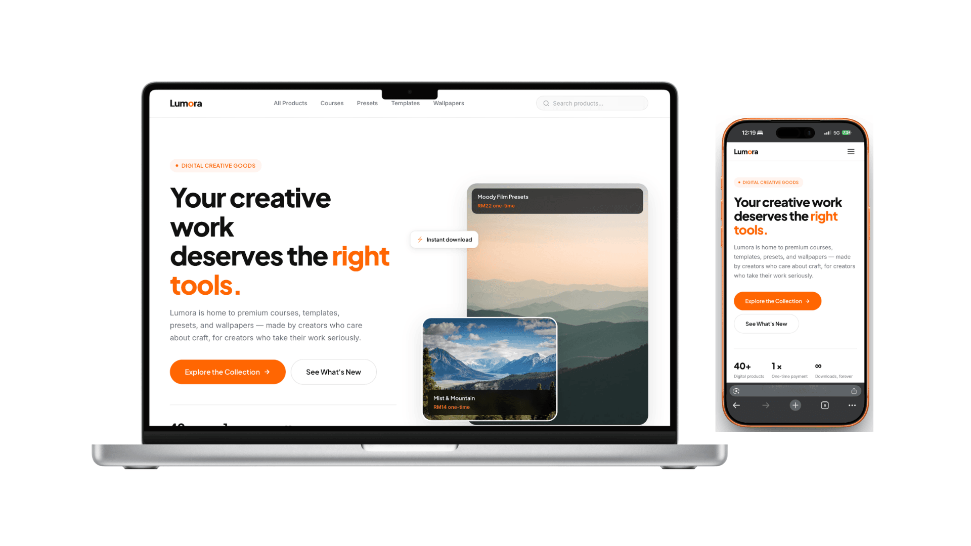 Lumora Online Store landing page — vnbuildr web development portfolio