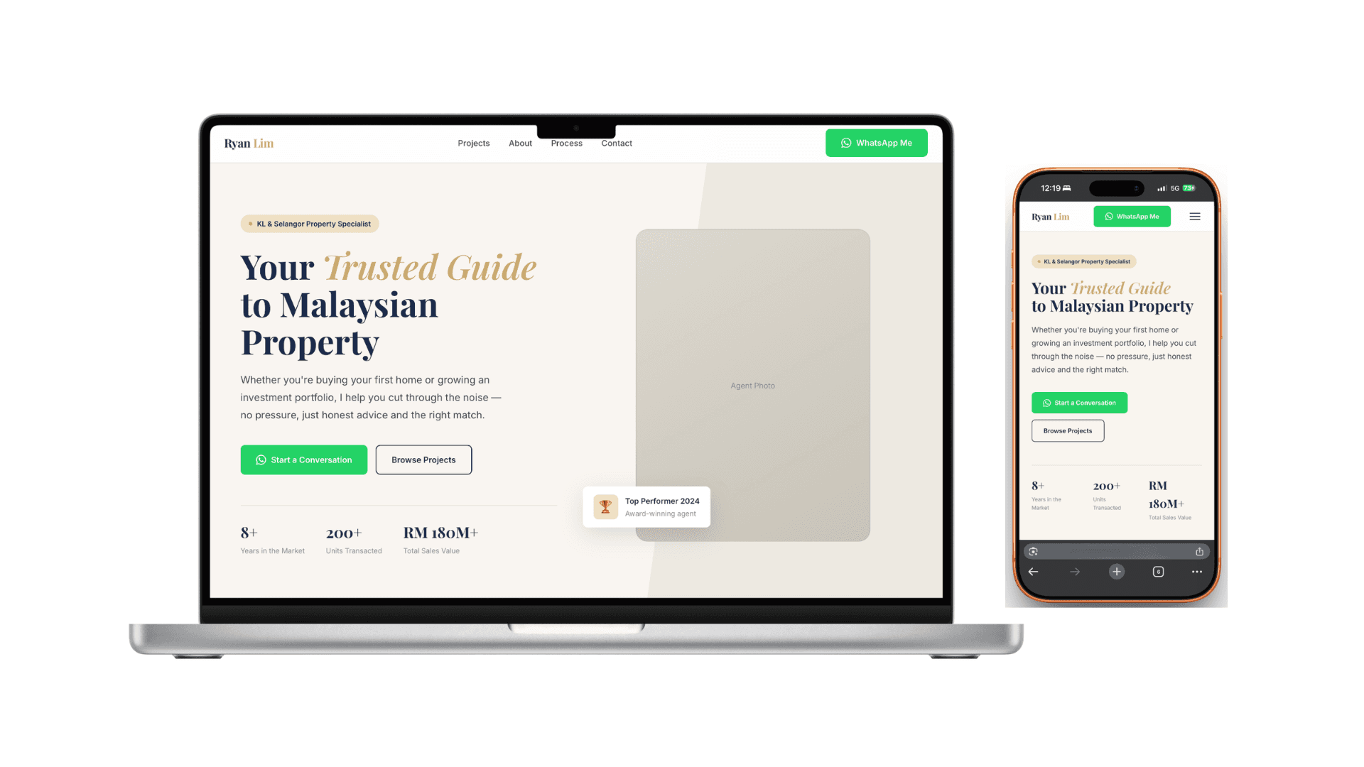 Ryan Lim Personal Brand landing page — vnbuildr web development portfolio